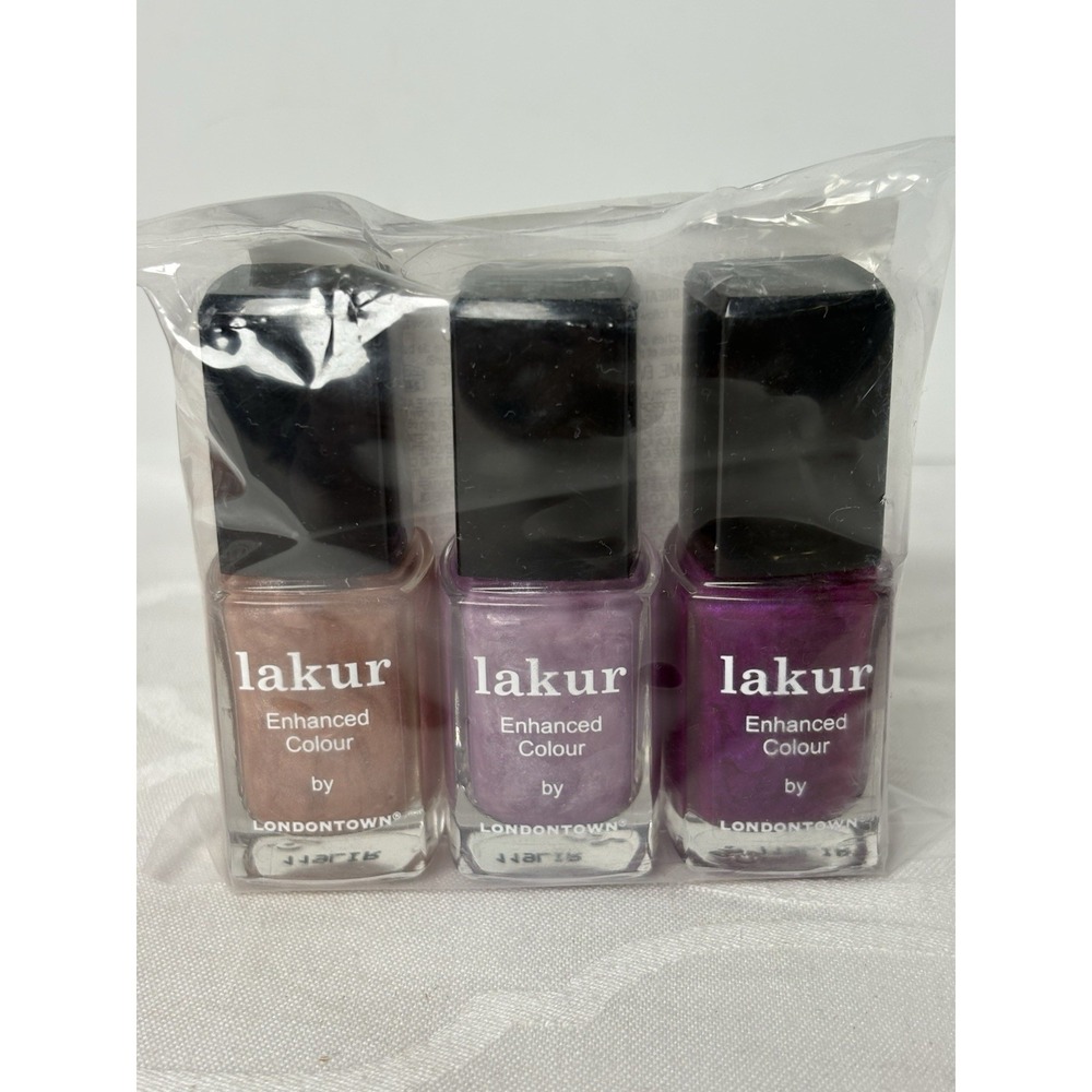 Lakur Nail Polish Enhanced Colour By Londontown Chrome For The Holidays Trio New